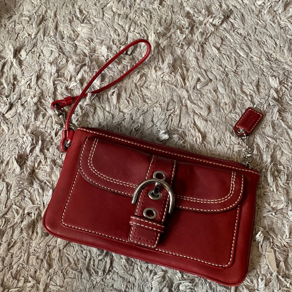 Leather Coach Wristlet